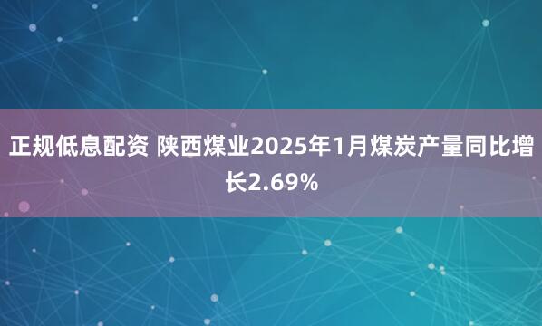 正规低息配资 陕西煤业2025年1月煤炭产量同比增长2.69%