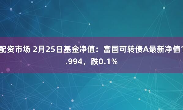 配资市场 2月25日基金净值：富国可转债A最新净值1.994，跌0.1%