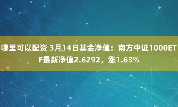 哪里可以配资 3月14日基金净值：南方中证1000ETF最新净值2.6292，涨1.63%