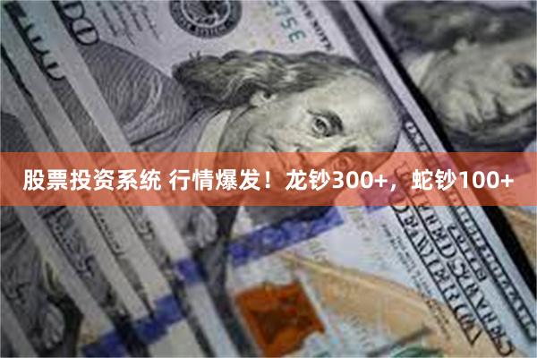 股票投资系统 行情爆发！龙钞300+，蛇钞100+